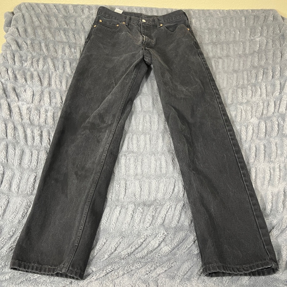 Levis 550 Relaxed Fit Tapered Leg Black Jeans Mens 34x36 00550-0260 Cotton